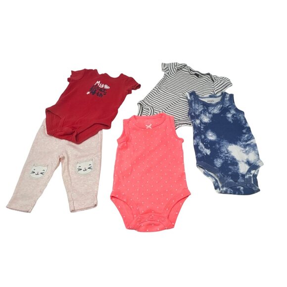 Baby‎ Girl's - 1 Leggings, 2 Short Sleeve & 2 Sleeveless Bodysuits - Size 3 M - Picture 10 of 10